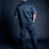 Breathable and durable black fabric barber old school clothes.