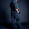 Old school baggy street wear clothes made from medium weight durable black fabric.