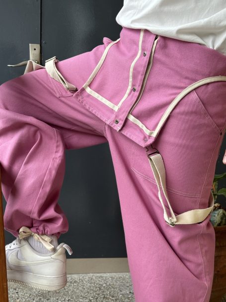 Pink Overall Unisex Loose Fit Streetwear Workwear Heavyweight Salopette Urban Fashion Baggy Utility Suit Made to Order Custom Clothing